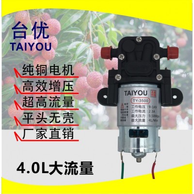 喷雾器水泵台优水泵 平头泵 12V，4L，高压大功率隔膜泵洗车水泵