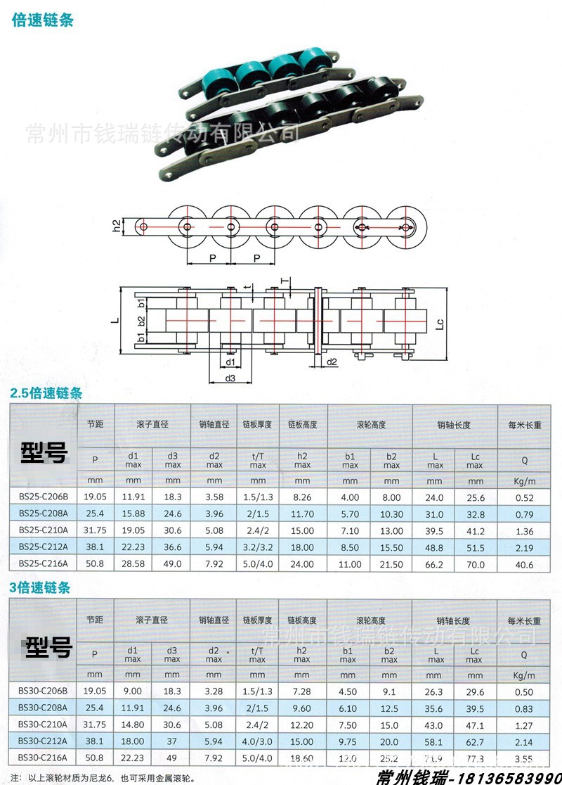 倍速链条参数