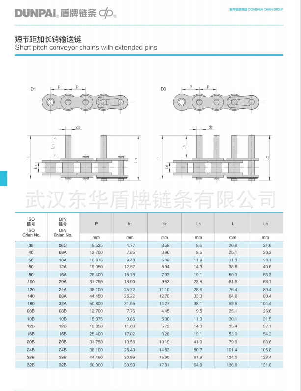 加长销链条参数